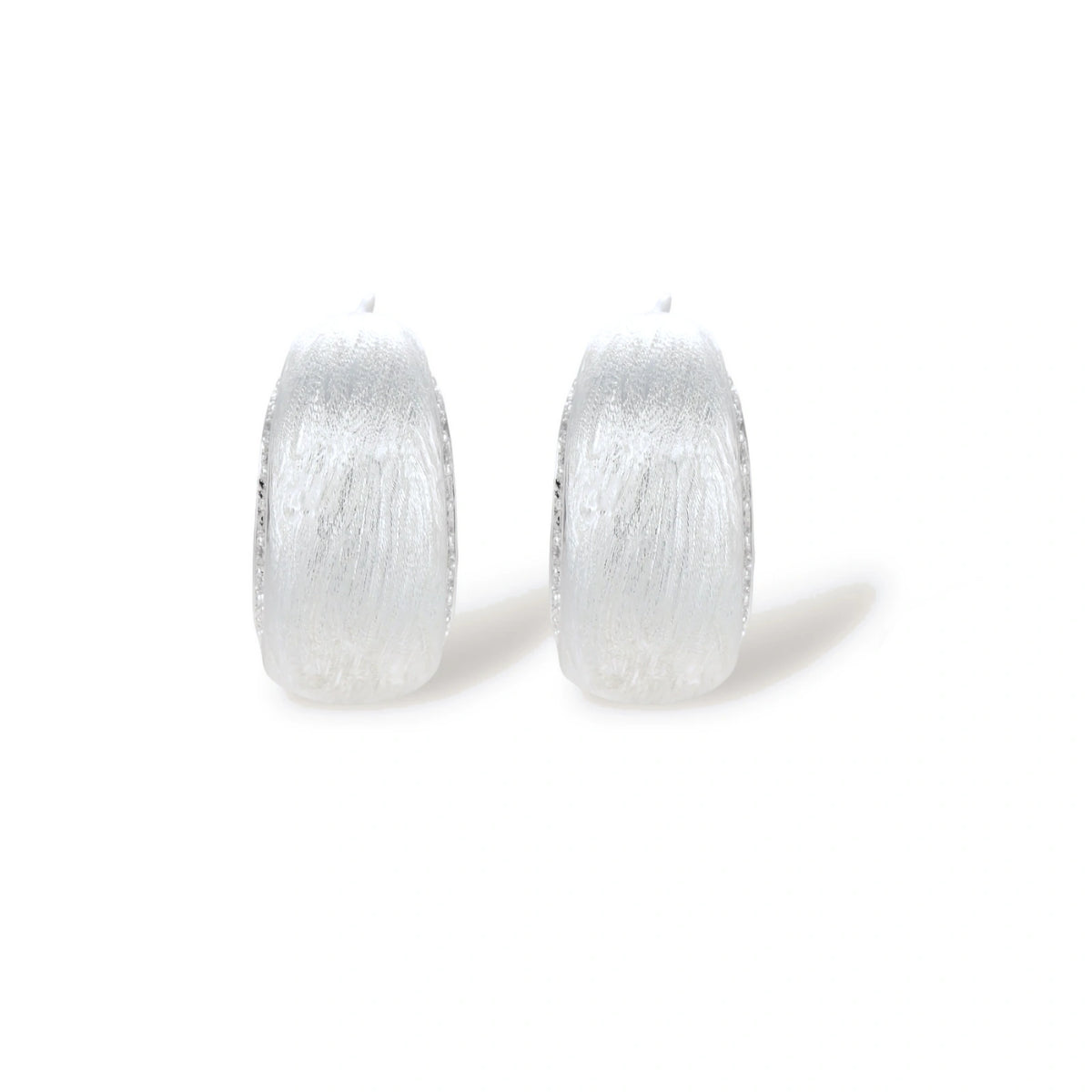 Isabeau Pave Hoop Earrings, close-up of zirconia pave detail