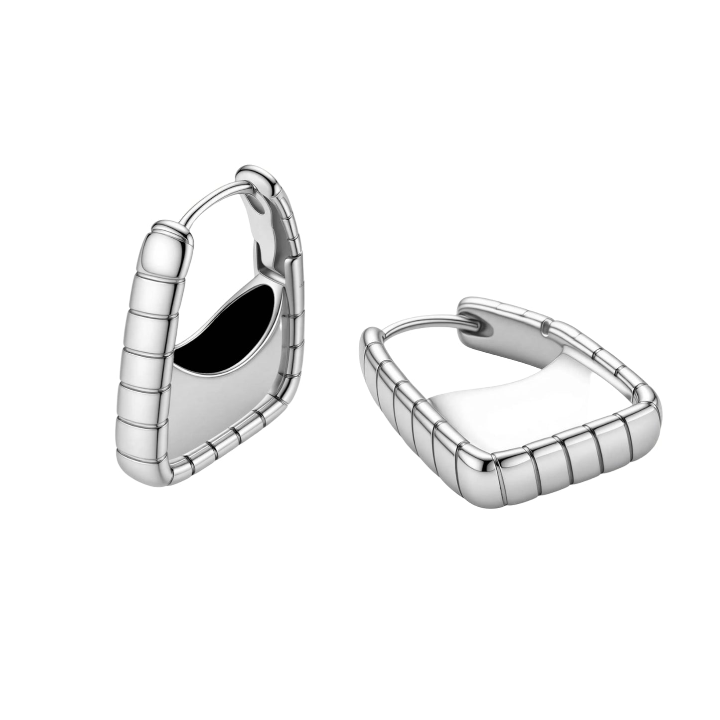 Strata Silver Hoops