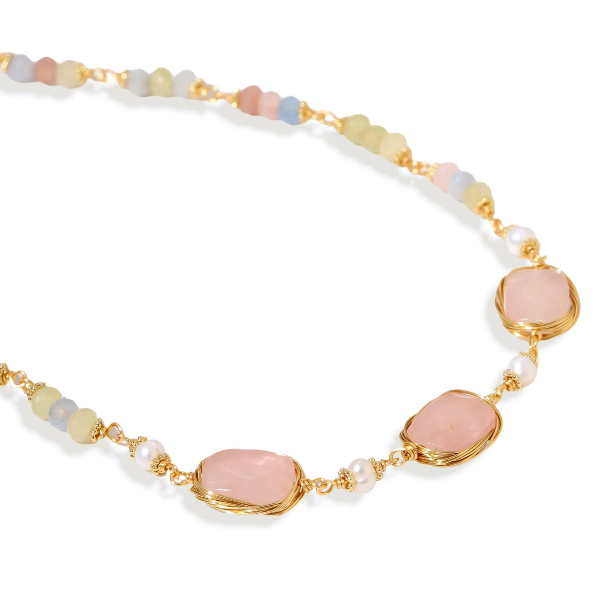 Fennella Quartz Garden Necklace, chain and spacer detail
