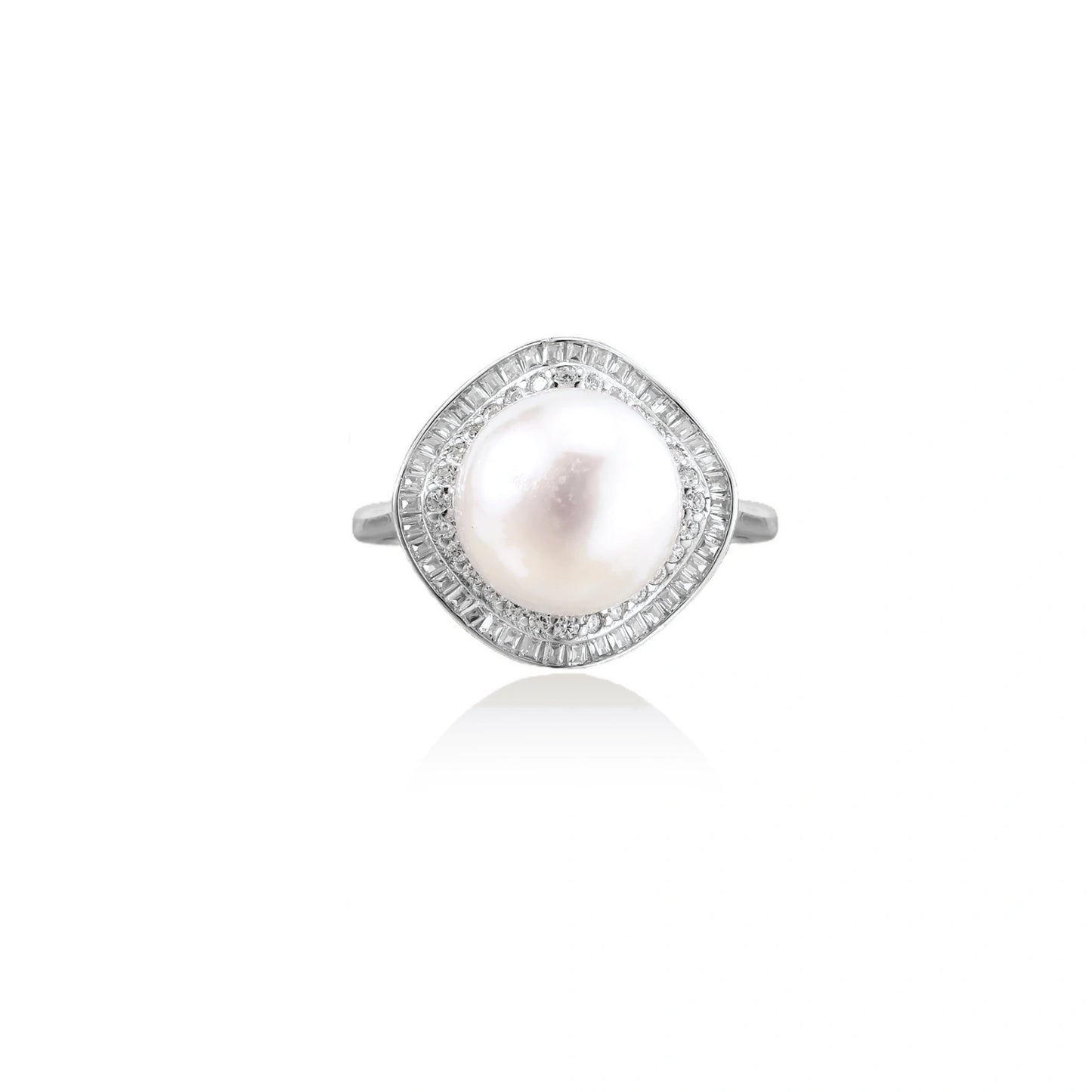 Odessa Pearl Halo Ring