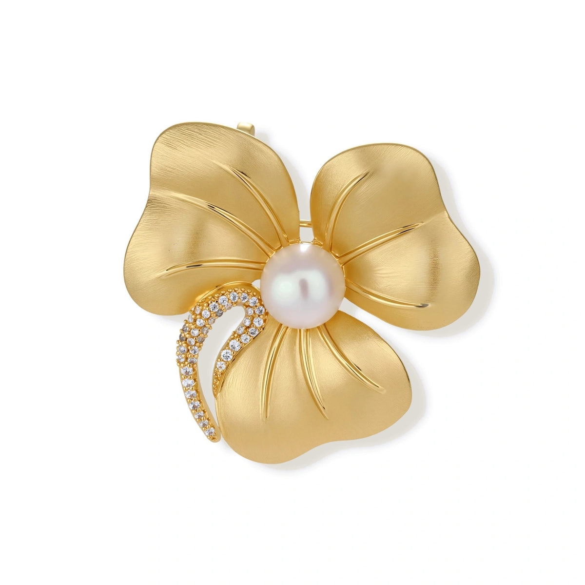Perpetua Pavé Flower Brooch