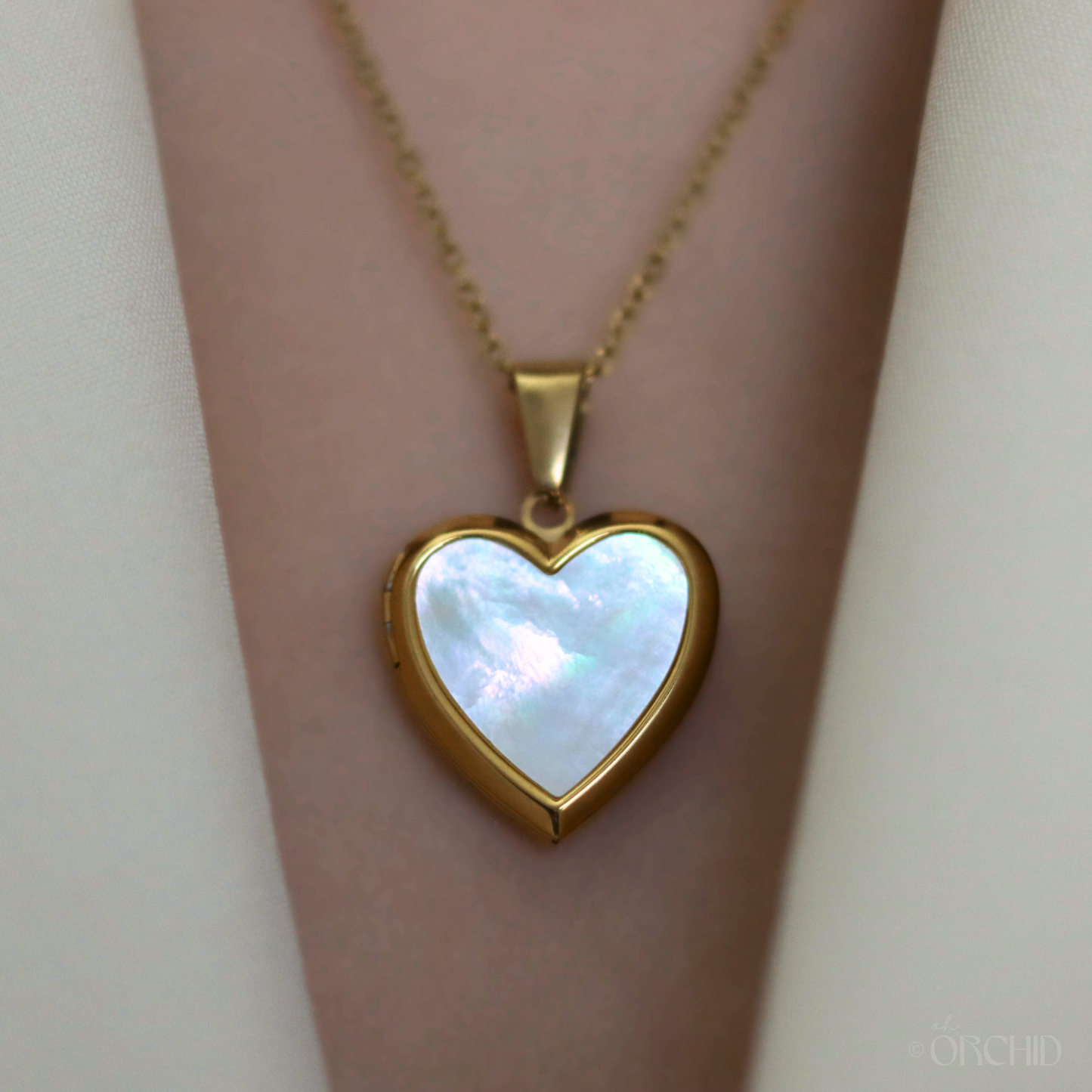 Heart Locket Necklace | Gold or Silver Personalized Pendant | DIY Photo Jewelry | Mother of Pearl Abalone Shell | Sentimental Gift for Her