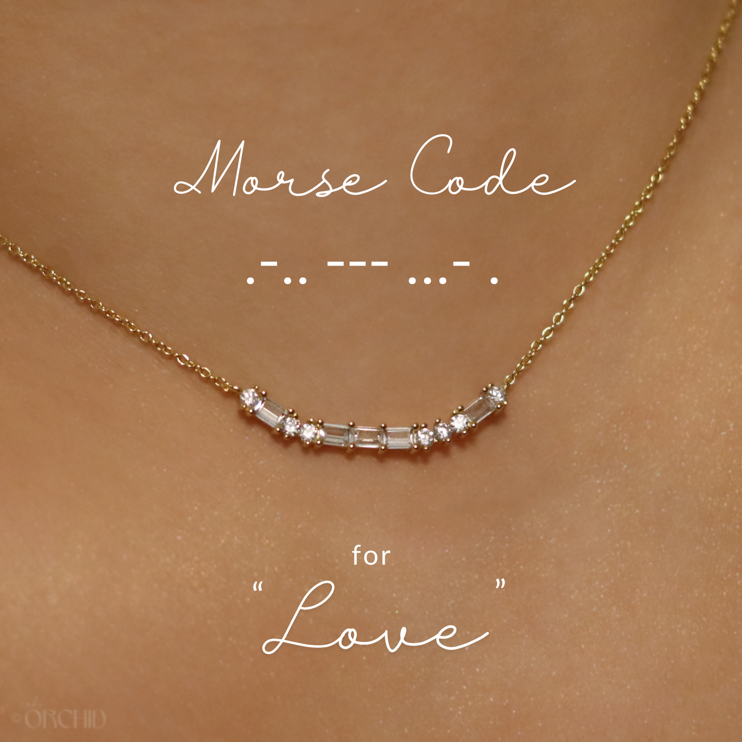 Morse Code Necklace 'Love' 18K Gold Sterling Silver | Unique Anniversary Jewelry | Wedding Gift Necklace | Sentimental Present for Her