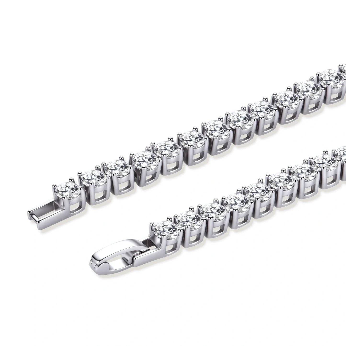 Aurelle Bracelet featuring VVS1 moissanite stones in polished 925 sterling silver with a secure box clasp