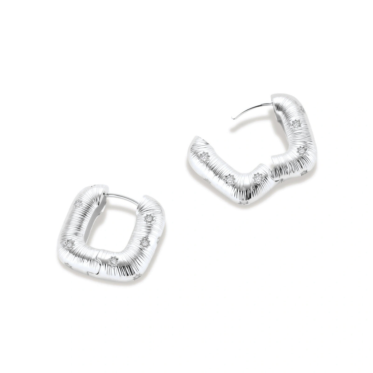 Reyna Textured Hoop Earrings, close-up alternate angle