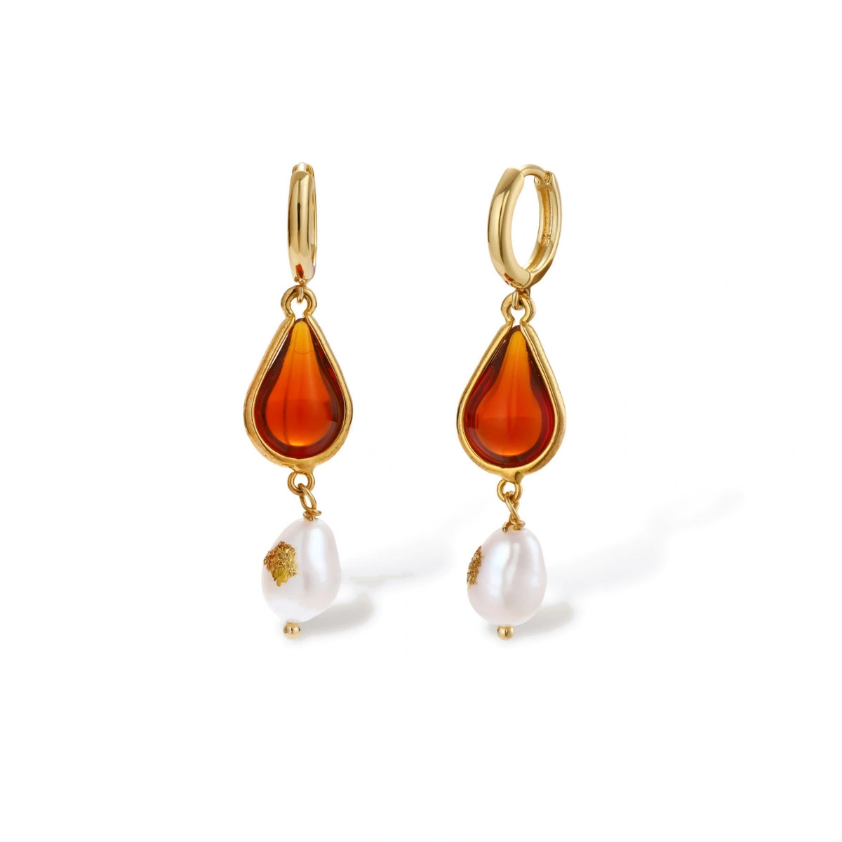 Verity Amber Drop Earrings