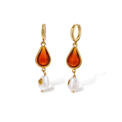 Verity Amber Drop Earrings