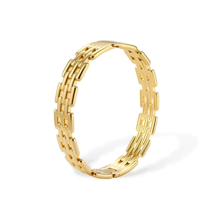 Bexley Grid Link Bracelet, gold-tone grid link bracelet, angled view
