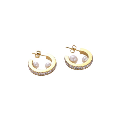 Velora Pearl Hoops