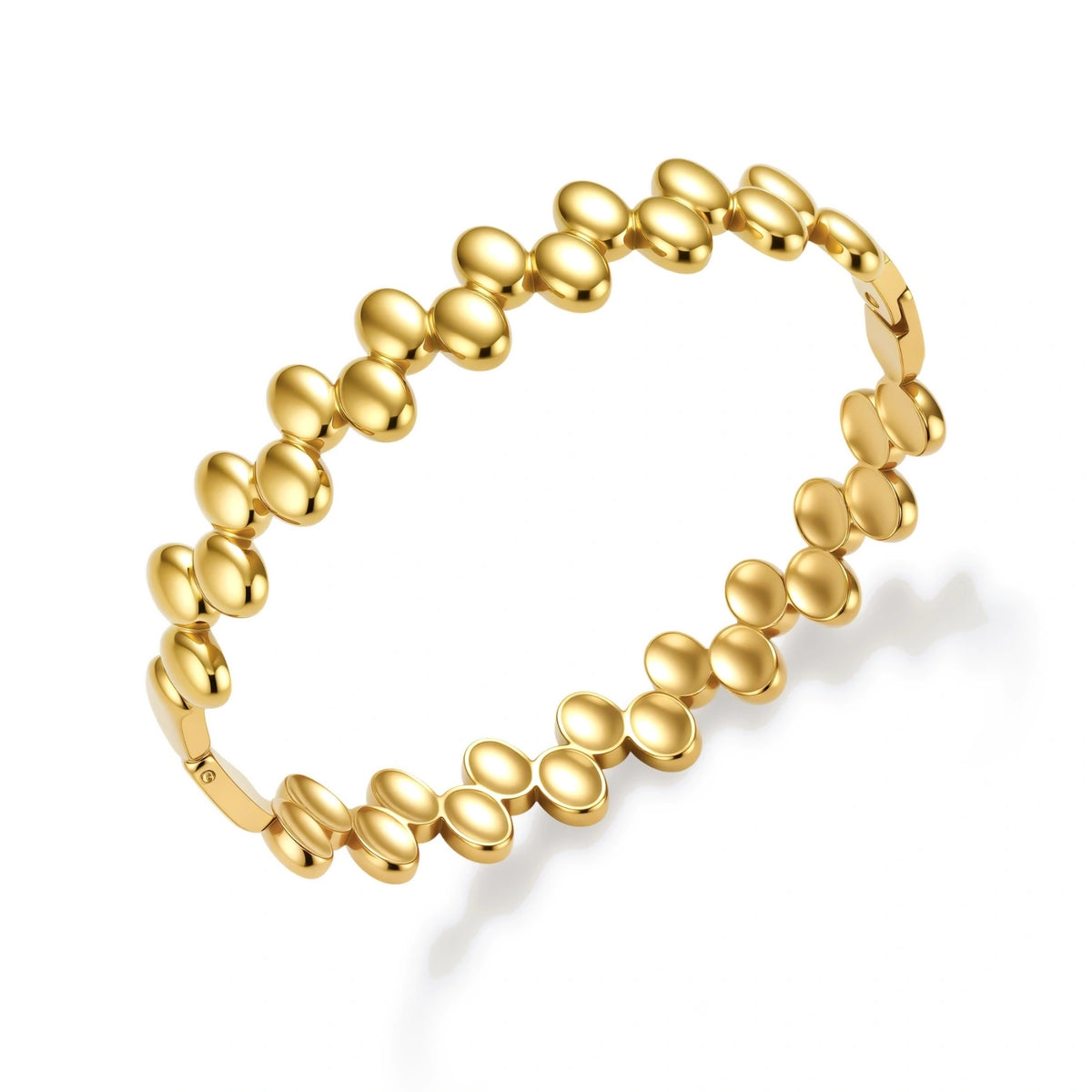 Saskia Pebble Bead Bracelet, close-up of polished oval beads
