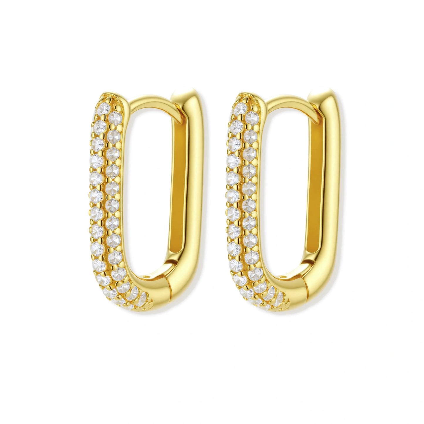 Elle Pavé Gold Hoops