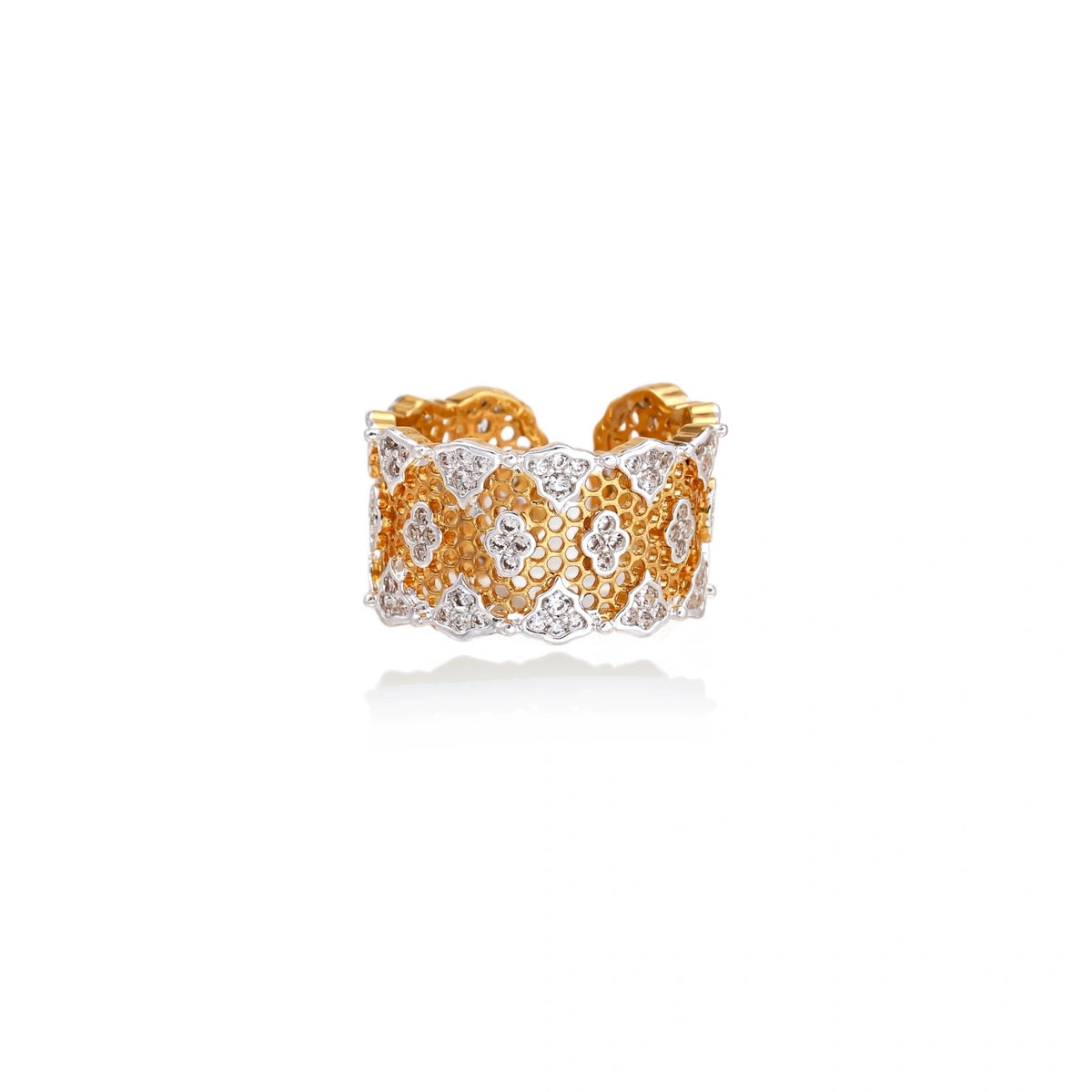 Honeycomb Crystal Power Ring - close-up detail view