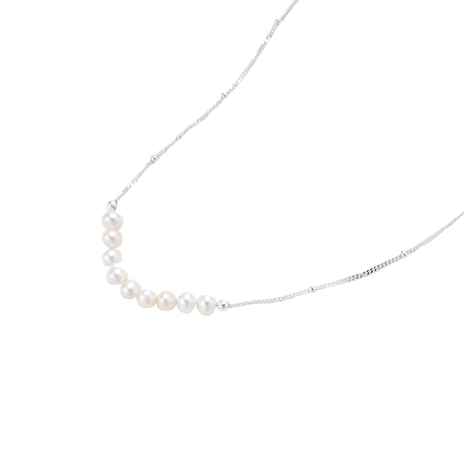 Pearl necklace on a white background