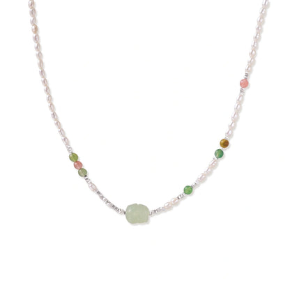 Terra Pearl & Serpentine Necklace