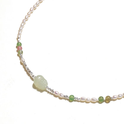 Terra Pearl & Serpentine Necklace