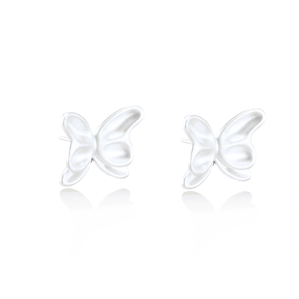 Sylvie Butterfly Studs, pair angled to show the domed wings and posts