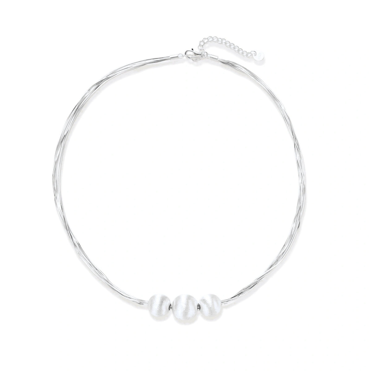 Sabine Strand Necklace, full necklace laid flat in a circle showing the lobster clasp and extender