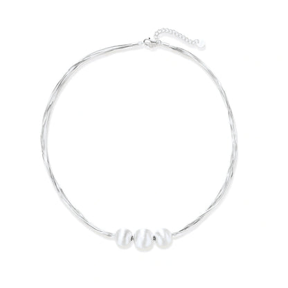 Sabine Strand Necklace, full necklace laid flat in a circle showing the lobster clasp and extender