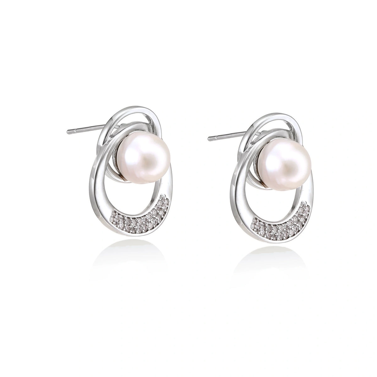 Pearl Orbit Studs - side angle view