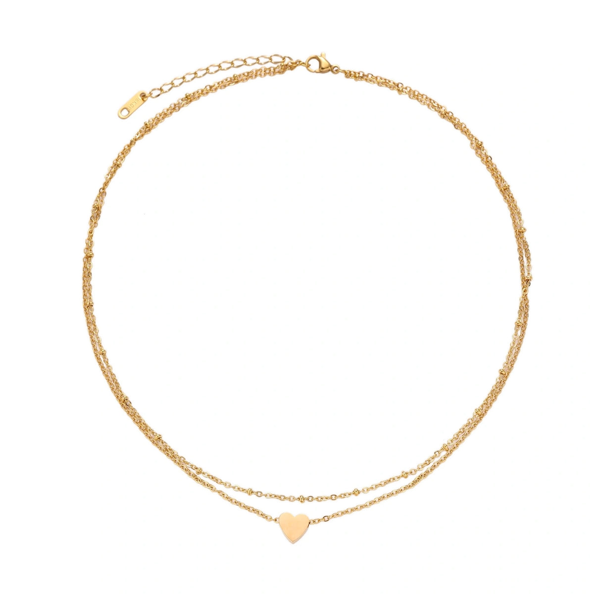 Adeline Layered Heart Necklace, gold-tone layered heart necklace, alternate view