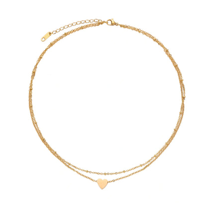 Adeline Layered Heart Necklace, gold-tone layered heart necklace, alternate view