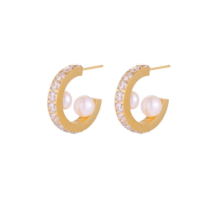 Velora Pearl Hoops