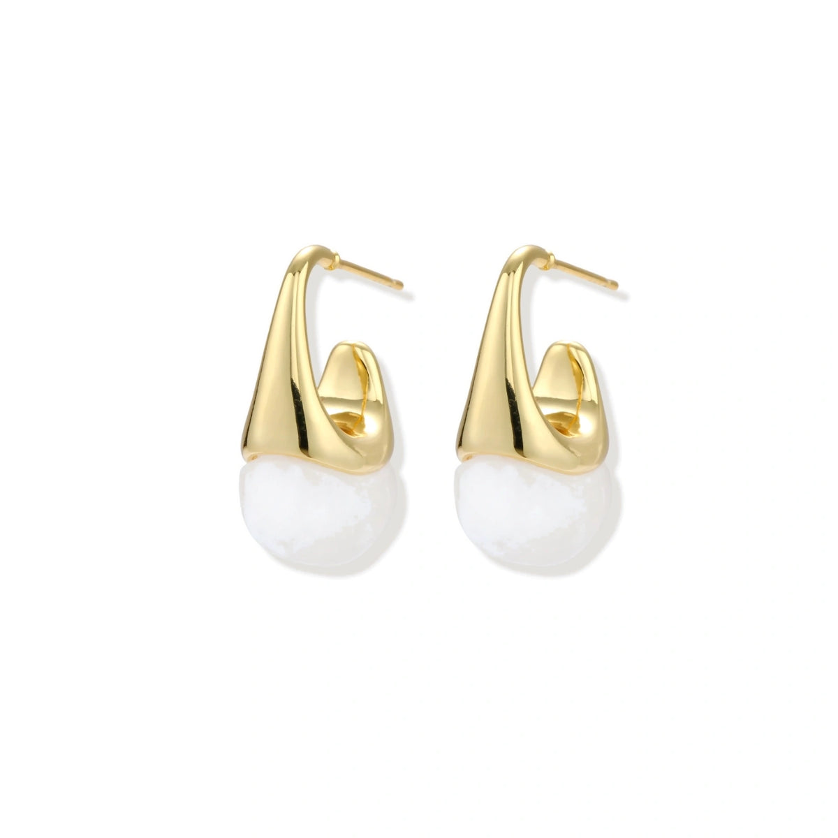 Sculptural Cone Hoops - angled detail view