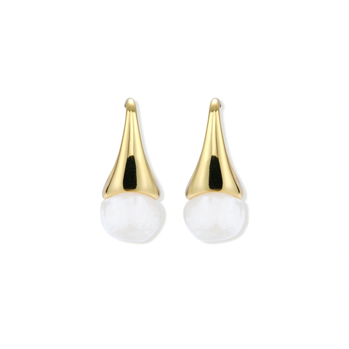 Sculptural Cone Hoops - close-up detail view