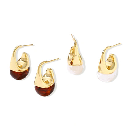 Amber Flow Drop Earrings - flatlay view