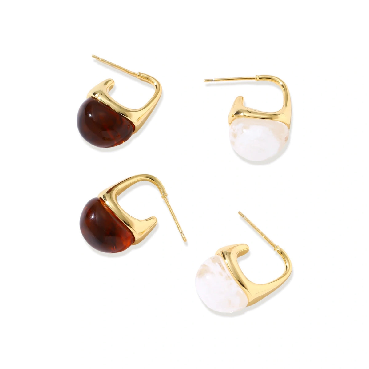 Amber Flow Drop Earrings - flatlay view