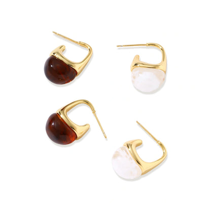Amber Flow Drop Earrings - flatlay view