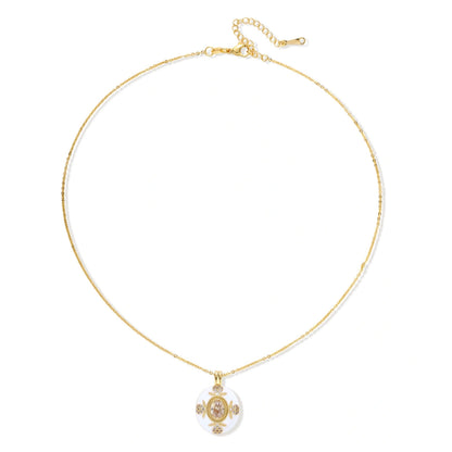 Golden Medallion Necklace, full chain length view