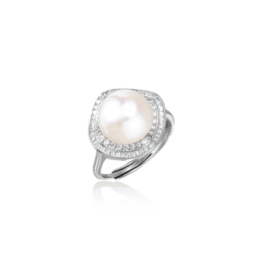 Odessa Pearl Halo Ring