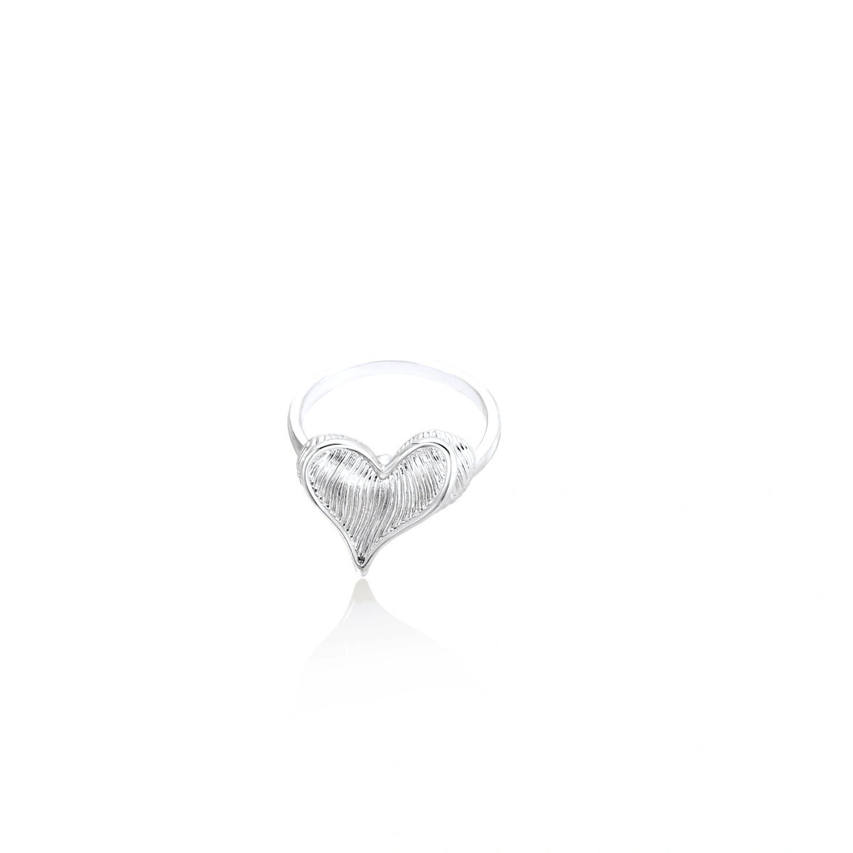 Odalys Feathered Heart Ring, angled product view