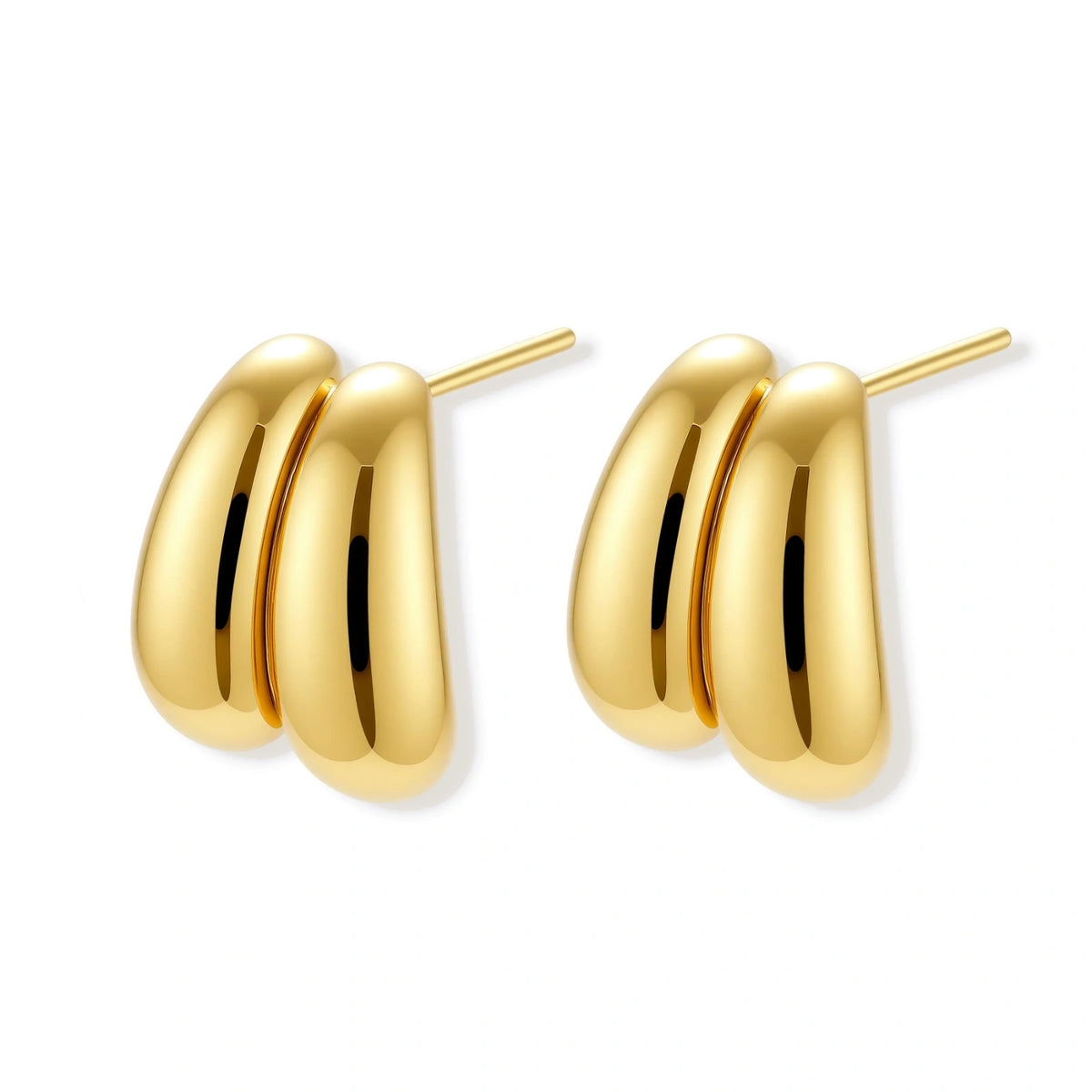 Ondine Sculpted Studs, pair angled to show the two domes and the posts
