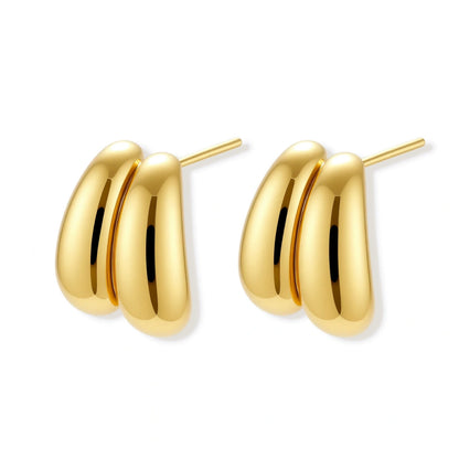 Ondine Sculpted Studs, pair angled to show the two domes and the posts