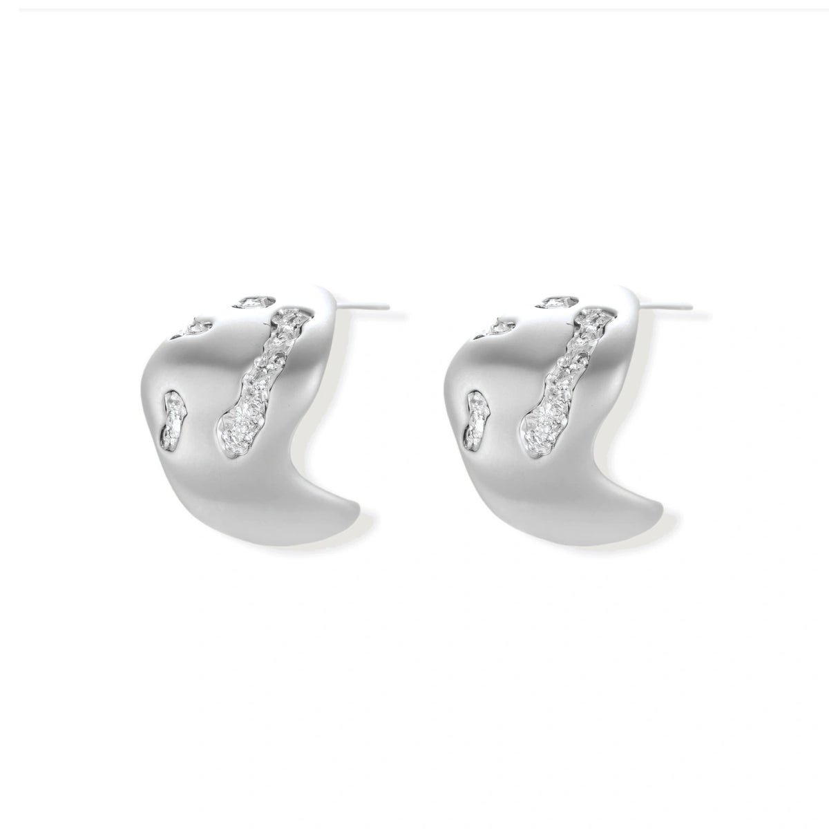 Ines Molten Stud Earrings, pair flat lay