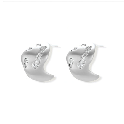 Ines Molten Stud Earrings, pair flat lay