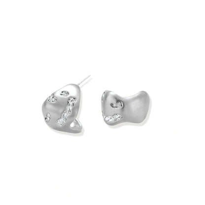 Ines Molten Stud Earrings, pair angled view