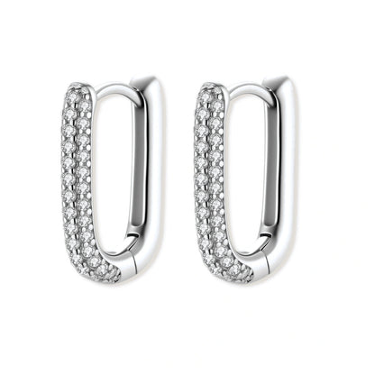 Elle Pavé Silver Hoops