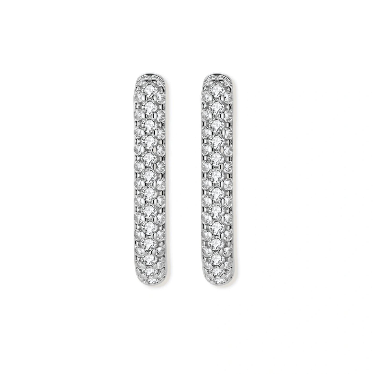 Elle Pavé Silver Hoops
