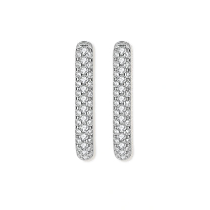 Elle Pavé Silver Hoops