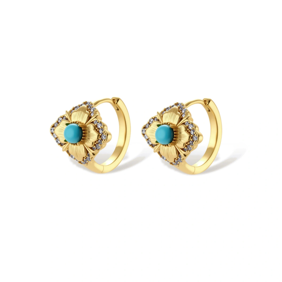 Sylvaine Turquoise Bloom Hoops, alternate angle