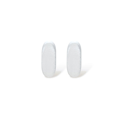 Perrine Silver Huggie Earrings, close-up of brushed finish