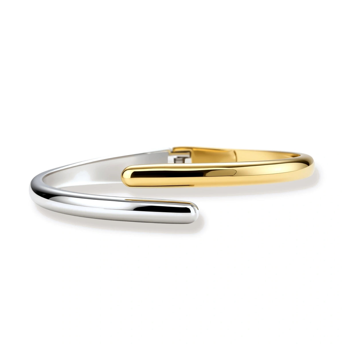 Vesper Bypass Cuff two-tone gold-tone and silver-tone stainless steel bypass bangle