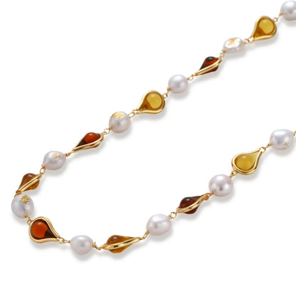 Wren Honey Baroque Necklace