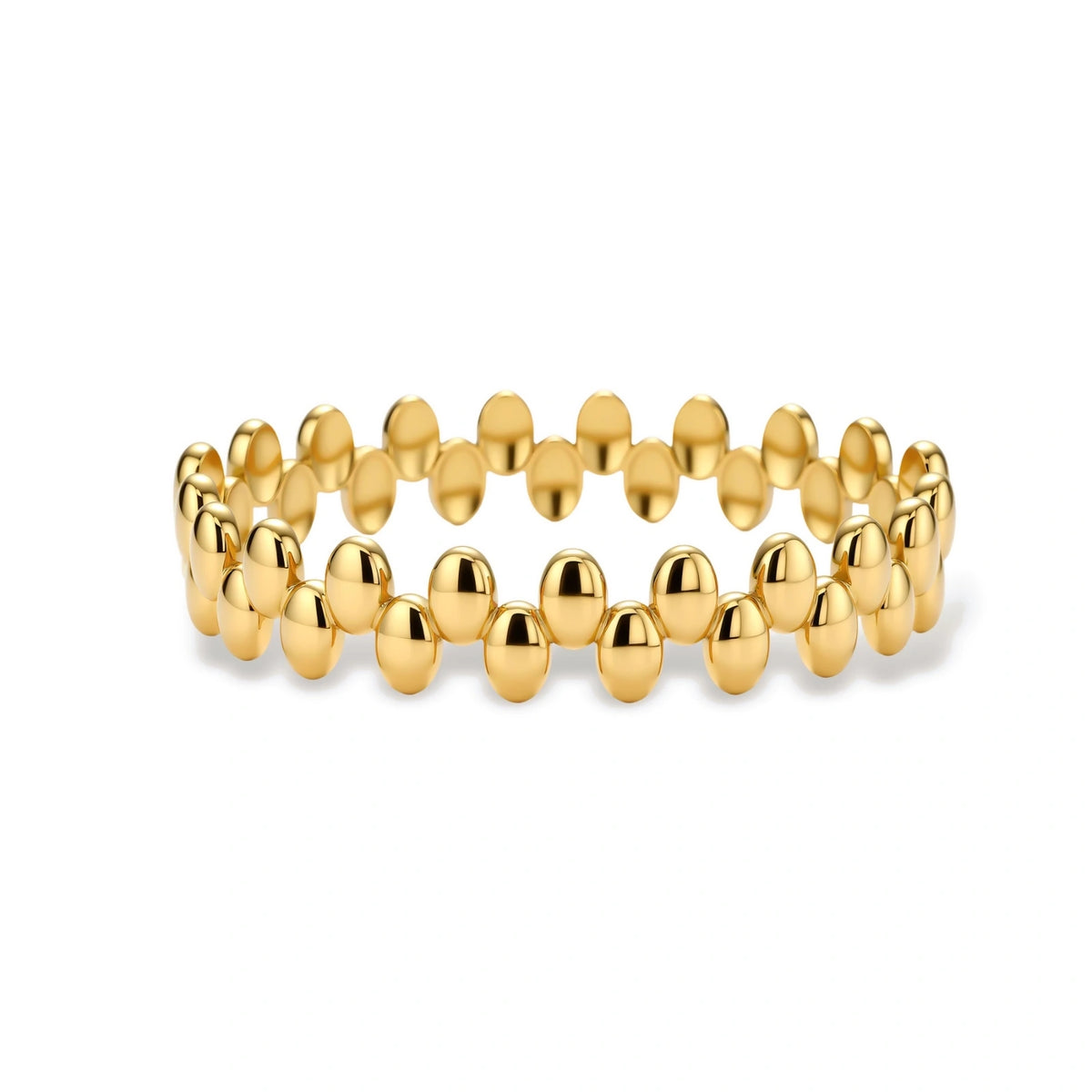 Saskia Pebble Bead Bracelet, gold-tone pebble bead bracelet, front view