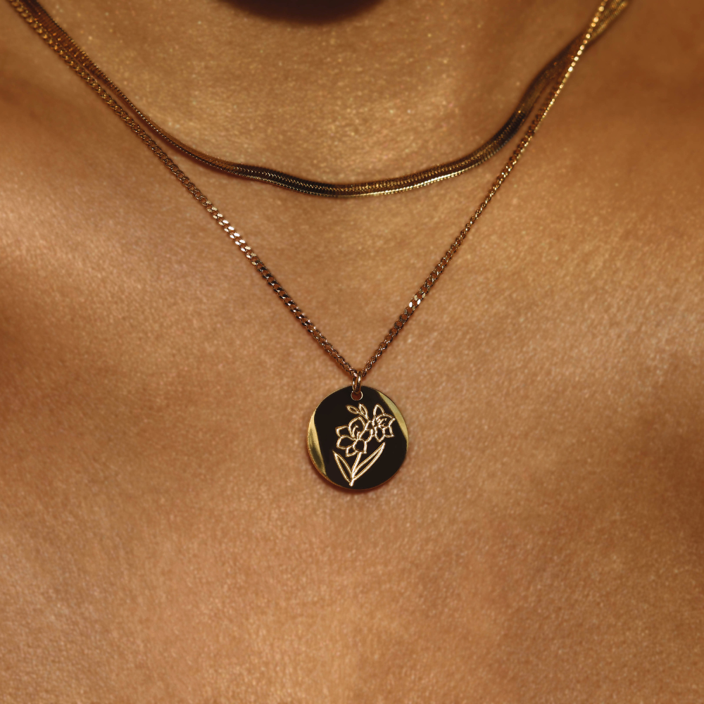Birth Flower Necklace | Personalized Birth Flowers | 14k Gold Birth Flower Jewelry | Birth Month Flower | Personalized Gift for Her