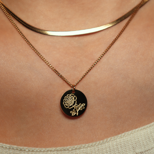 Birth Flower Necklace | Personalized Birth Flowers | 14k Gold Birth Flower Jewelry | Birth Month Flower | Personalized Gift for Her