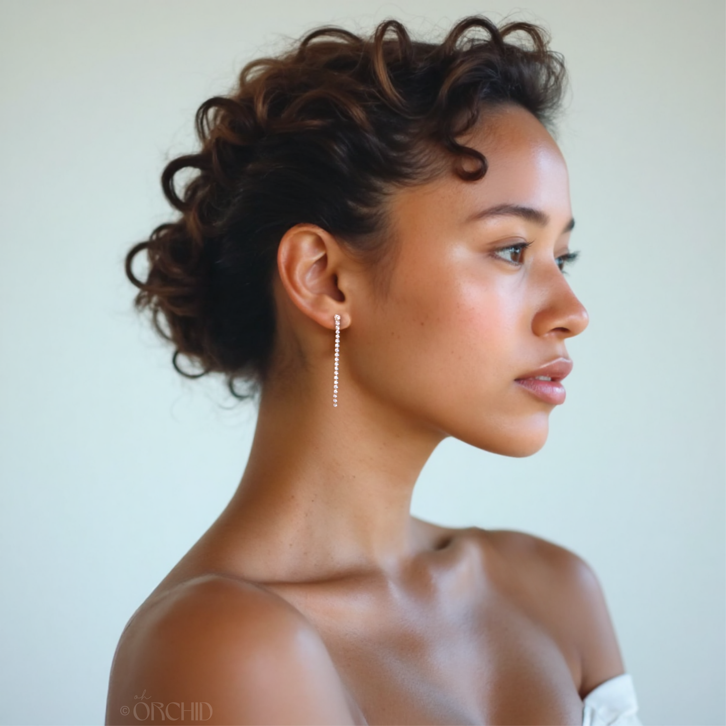 Long Diamond Dangle Tassel Earrings with Rhinestones